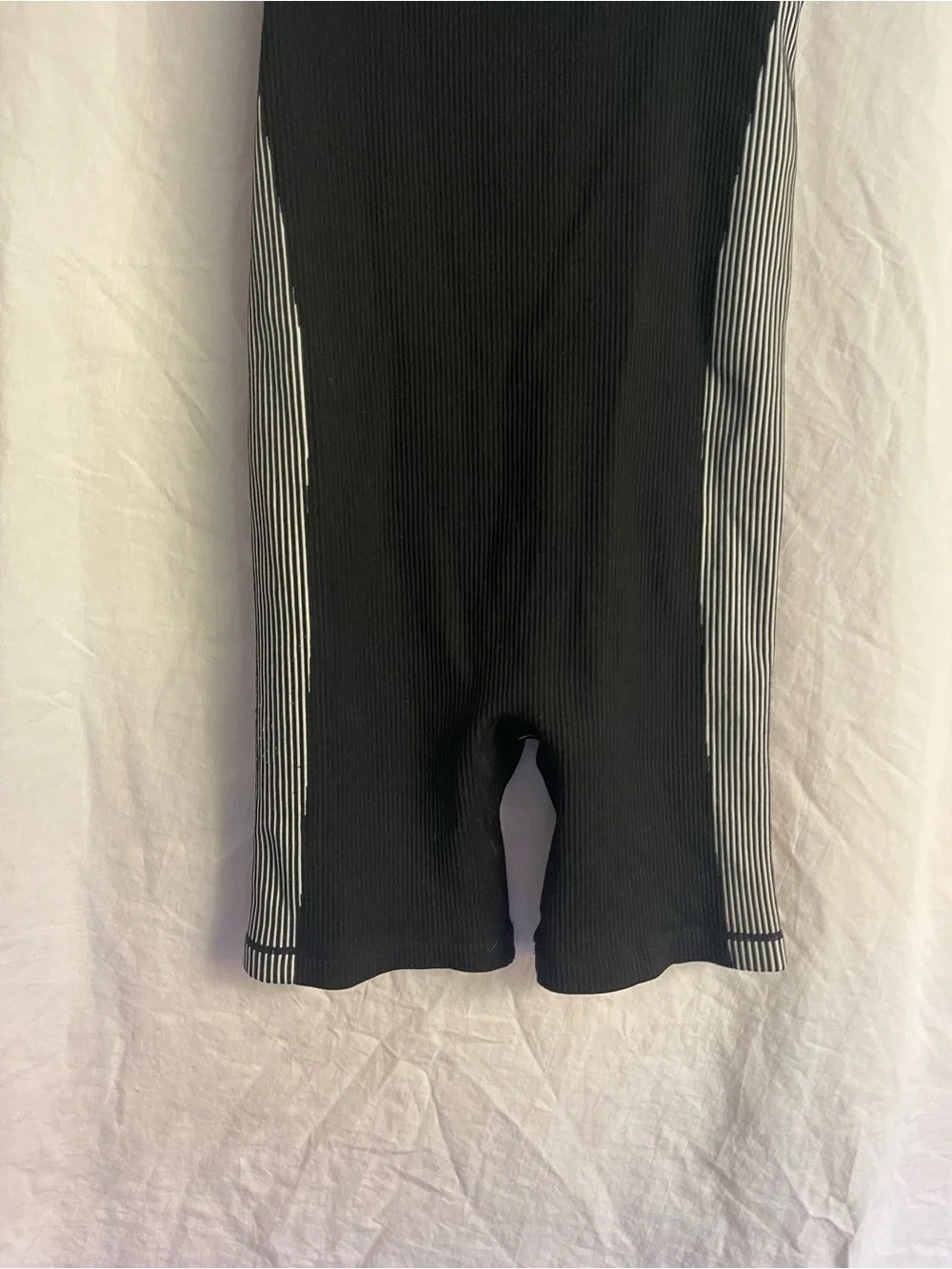 Activewear Sculpting Striped One Piece Bodysuit Size S Sporty Yoga Athletic